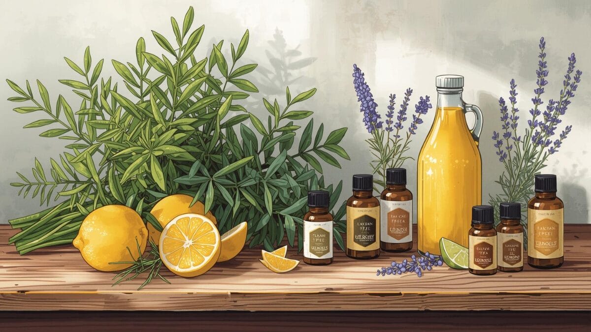 natural kitchen cleaning with essential oils